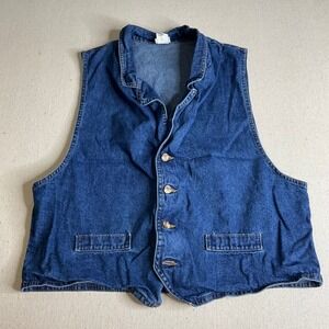 Vivaldi Blue Jean Vest Large Made In USA Vintage